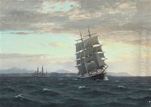 Sejlere Under Kap Lindesnes Norge Sejlere Under Kap Lindesnes Norge