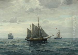 Martime Scenery With Several Wessels Martime Scenery With Several Wessels