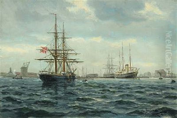 Several Larger And Smaller Ships In The Harbour Of Copenhagen - view 1