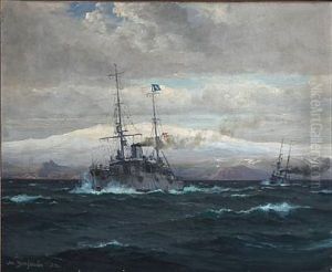 Vakyrien And Heimdal Of The Coast Of Island by Christian Benjamin Olsen