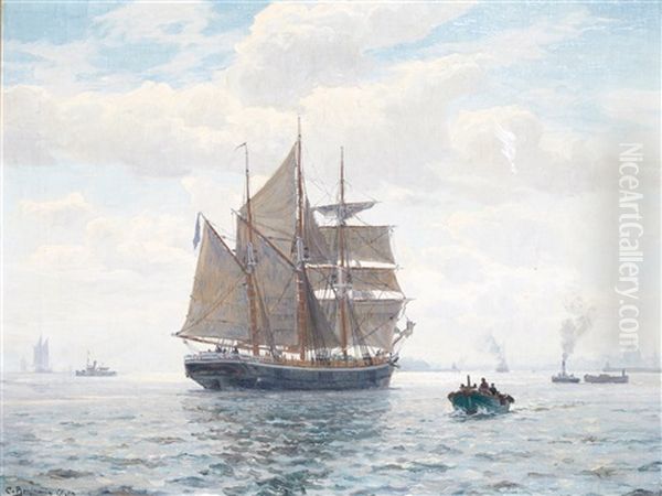 En Svensk Tremaster Staar Kopenhavns Havn Ind - view 1