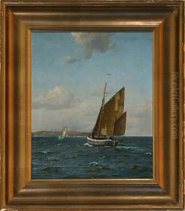 Marine With Fishing Boats by Christian Benjamin Olsen