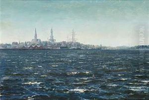 Kystparti Med Udsigt Mod Bergen by Christian Benjamin Olsen