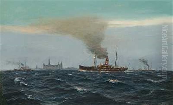 Dampskibet "niels Ebbesen" Ud For Kronborg - view 1