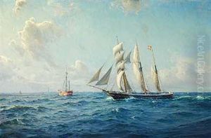 Tremastet Bramsejlskonnert Runder Skagen by Christian Benjamin Olsen