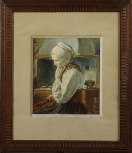 Flicka I Filkdrakt by Johan Zacharias Blackstadius