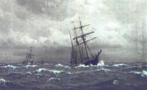 Marine Med Sejlskibe by Christian Benjamin Olsen