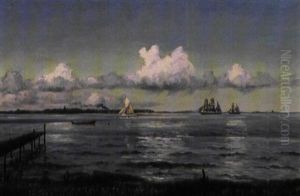 Sejlskibe I Sundet Ud For Vedbaek Sejlskibe I Sundet Ud For Vedbaek