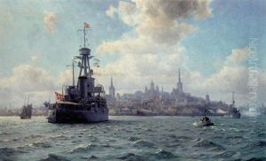 Orlogsskibet Niels Juel Ud For Reval Den Dag Den Danske Eskadre Kom Til Byen 1. Juli 1925 thumbnail