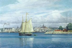 Udsigt Fra Svendborgsund Med Svendborg by Christian Benjamin Olsen