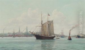 Marine Med Russik Sejlskib I Bugten Ud For Kotka, En Havneby Ca.100 Km Ost For Helsinki