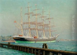 Havneparti Med Skibet "kobenhavn" by Christian Benjamin Olsen