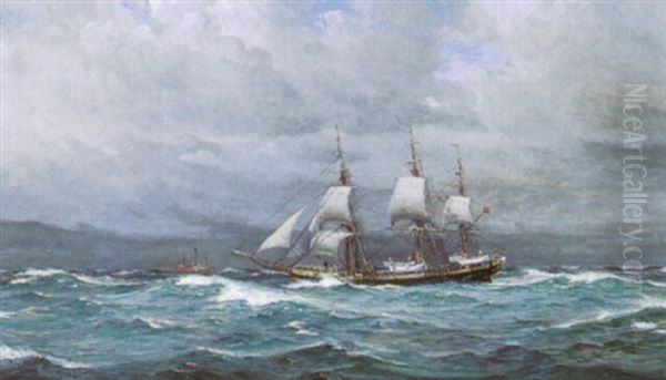 Marine Med Sejlskibe I Oprort Vand - view 1