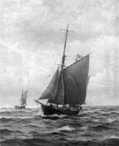 Marine Med Sejlskibe by Christian Benjamin Olsen