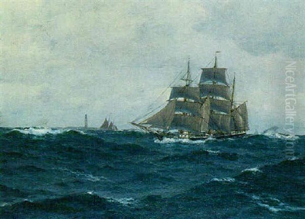 A Three-masted Barque In Full Sail - view 1