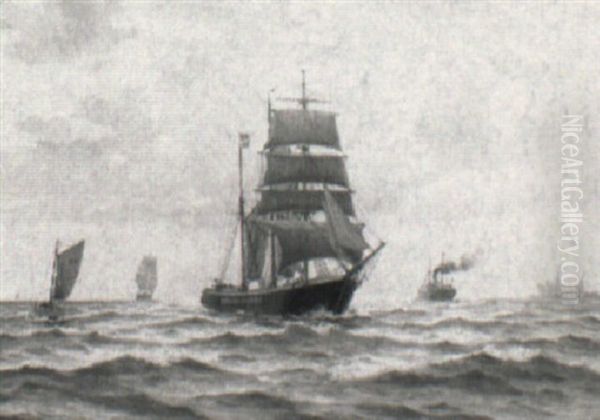 Marine Med Sejl- Og Motorskibe Udfor Kronborg - view 1
