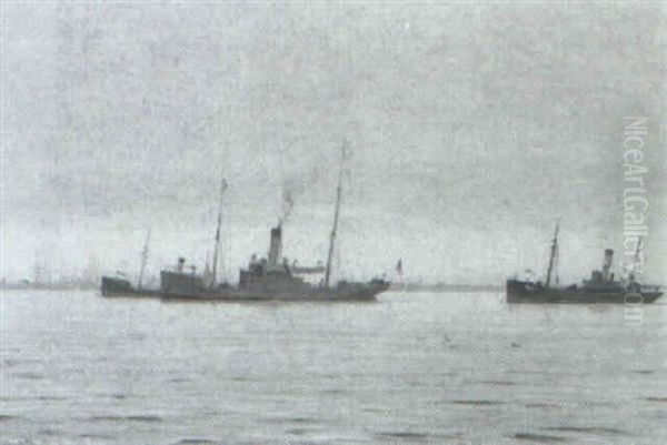 Beskytteren Med To Anholdte Trawlere - view 1