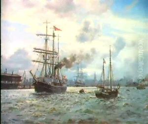 Gronlandsfaergen "gustav Holm"star Ud Af Kobenhavns Havn Gronlandsfaergen "gustav Holm"star Ud Af Kobenhavns Havn