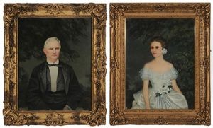 Portraits In Landscapes (pair) by Albert Byron Olson