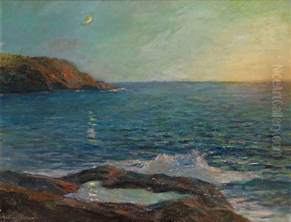 Crescent Moon Over The Coast - view 1