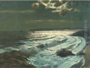 Moonlit Surf by Julius Olsson