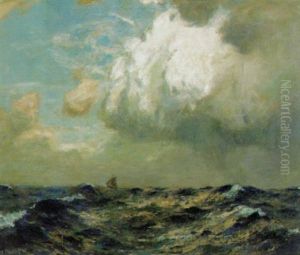 Meeresbrandung Bei Aufziehendem Gewitter by Julius Olsson