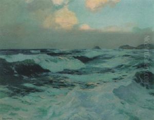 Sunset Over The Waves by Julius Olsson