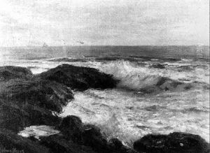Red Sky Over The Waves by Julius Olsson
