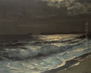 The Moonlit Breaking Wave by Julius Olsson