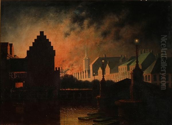 The Fire At Christiansborg Castle In 1884 - view 1