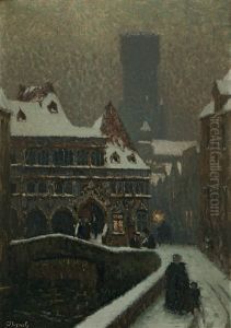 Winterabend In Der Stadt