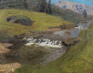 Gebirgsbach Im Sommer by Carl (Karl, Charles) O'Lynch of Town