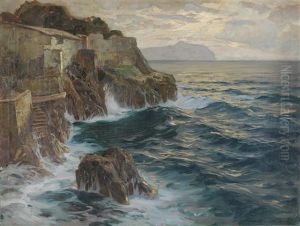 Felsige Kuste Im Abendlicht by Carl (Karl, Charles) O'Lynch of Town