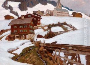 Hauser Im Schnee by Carl (Karl, Charles) O'Lynch of Town