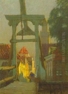 Zugbrucke In Edam by Carl (Karl, Charles) O'Lynch of Town