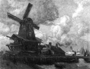 Hollandische Windmuhle by Carl (Karl, Charles) O'Lynch of Town