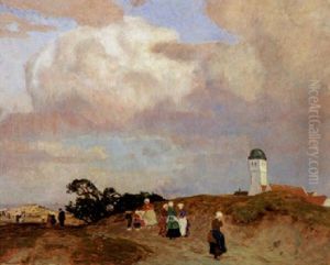 Sonntag Nachmittag In Den Dunen Von Katwyk by Carl (Karl, Charles) O'Lynch of Town