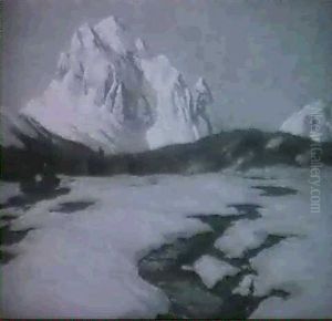 Winterliche Alpenlandschaft by Carl (Karl, Charles) O'Lynch of Town