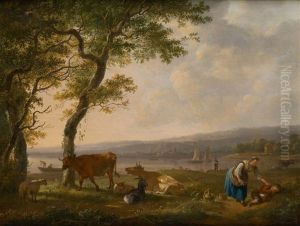 Paysage Anime Avec Riviere by Balthasar Paul Ommeganck
