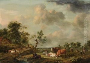Hollandische Landschaft Mit Weidenden Kuhen