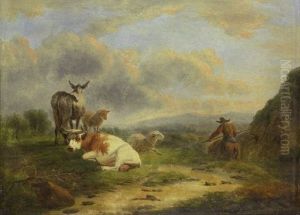 Patre Et Son Troupeau Dans La Campagne by Balthasar Paul Ommeganck