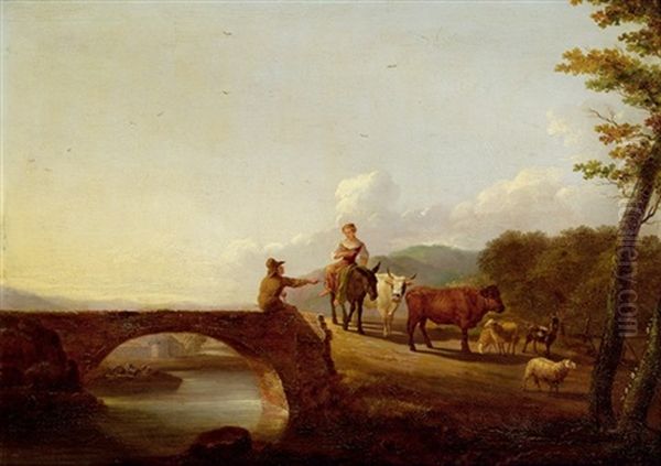 Viehtrieb In Einer Fluslandschaft - view 1