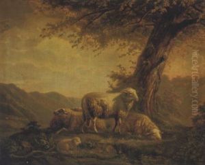 Moutons Sur Fond De Paysage Moutons Sur Fond De Paysage
