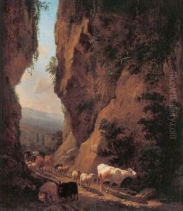 Bonder, Der Driver Koer Og Far Gennem Et Bjerpas