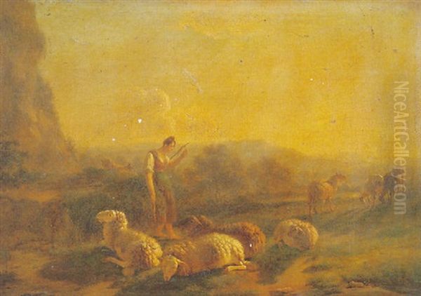 La Bergere Et Son Troupeau Dans La Campagne Hollandaise - view 1