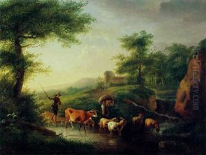 Troupeau S'abreuvant by Balthasar Paul Ommeganck