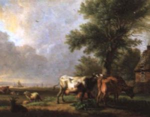 Scenes De Paysages Et Animaux by Balthasar Paul Ommeganck