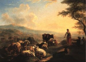 Berger Et Son Troupeau by Balthasar Paul Ommeganck