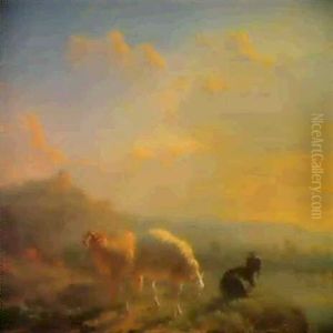 Schafruppe In Landschaft Schafruppe In Landschaft