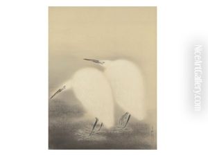 A Pair Of Egrets by Seiju Omoda